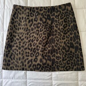 She + Sky Leopard Print A-Line Skirt